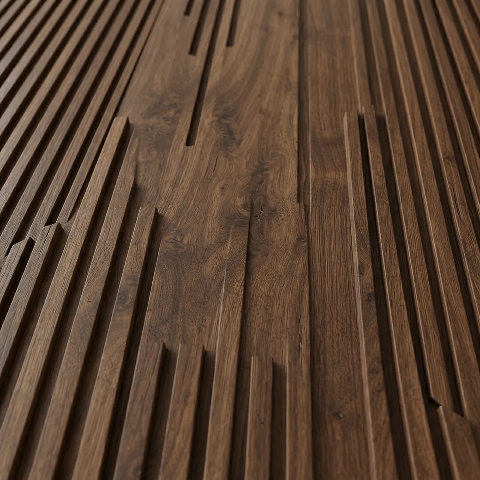 Ribbed walnut veneer