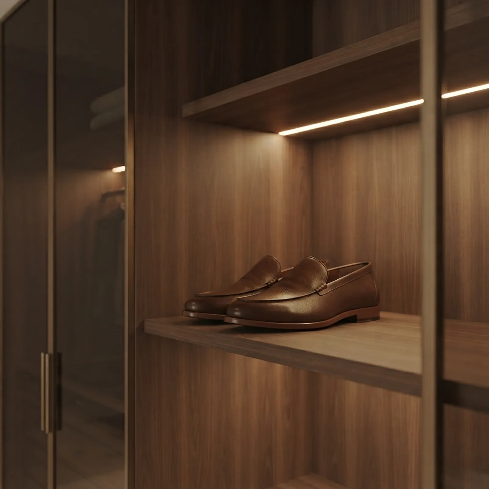 Lit shoe shelf