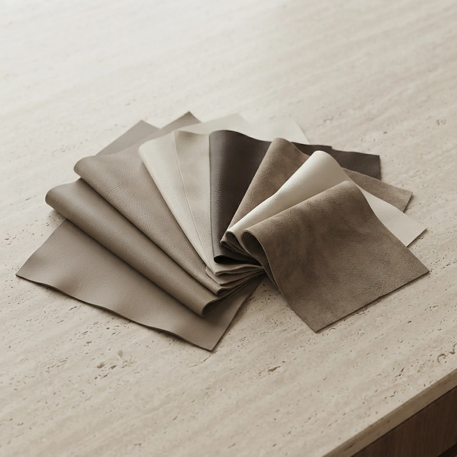 Leather and suede swatches